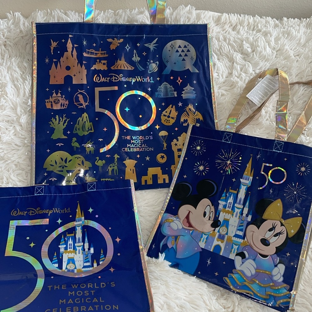 3  50th celebration shopping totes